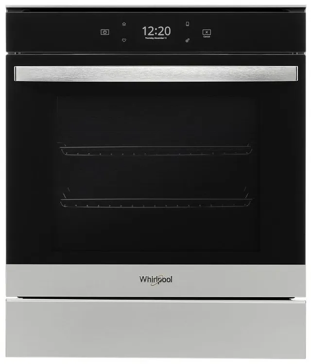 Credit: Whirlpool Front view of the Whirlpool WOS52ES4MZ 24” smart oven
