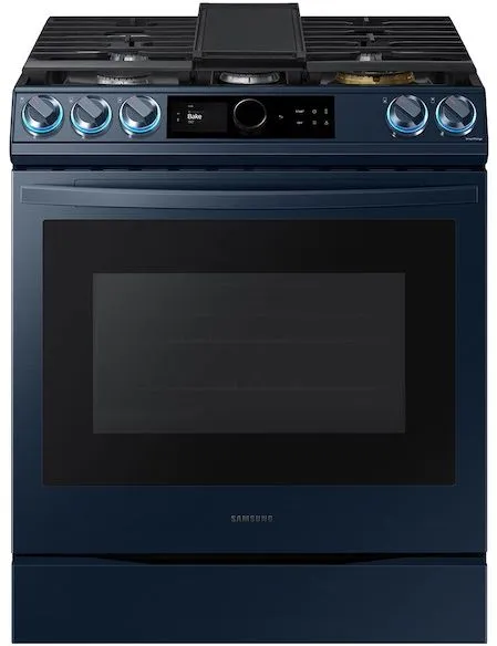Credit: Samsung Front view of the Samsung NX60A8711QN 30” smart gas range