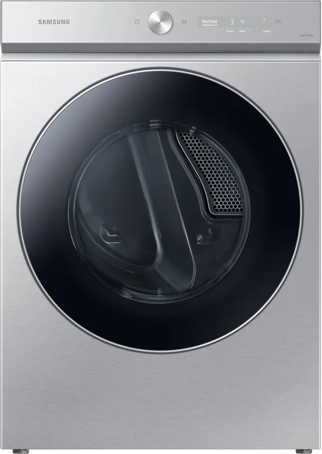 Front view of the Samsung Bespoke DVE53BB8900T electric dryer 