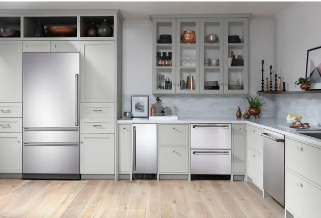 A kitchen featuring several GE Café appliances 