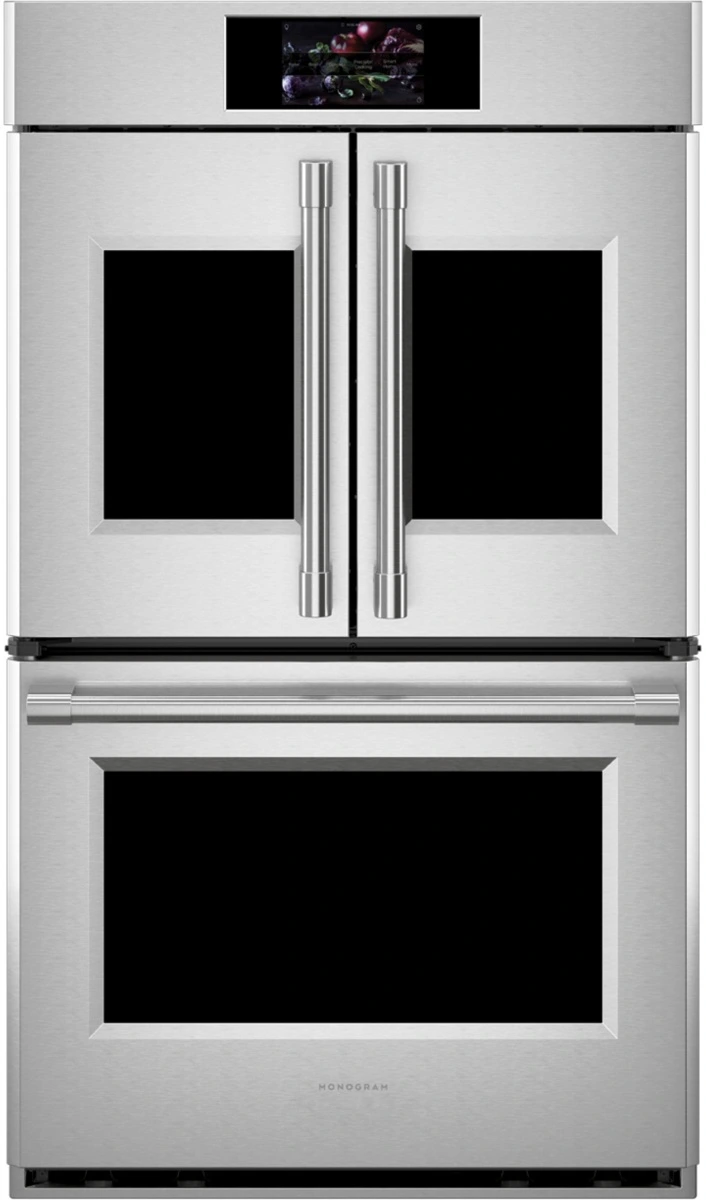Front view of the Monogram ZTDX1FPSNSS double wall oven 