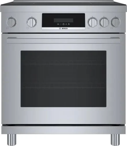 Credit: Bosch Front view of the Bosch HIS8055U 30” induction range