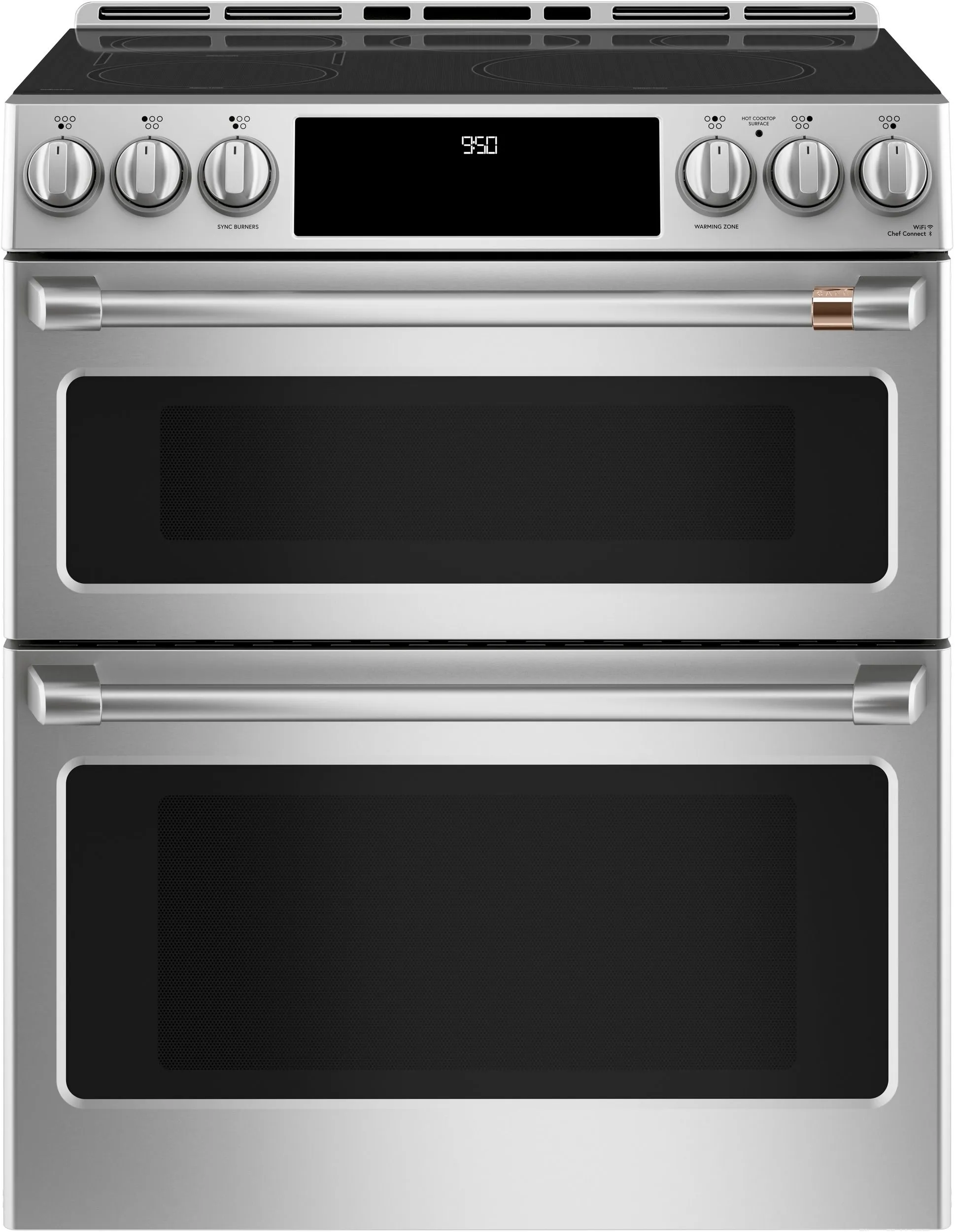 Credit: Café Front view of the Café CHS950P2MS1 30” double oven induction range