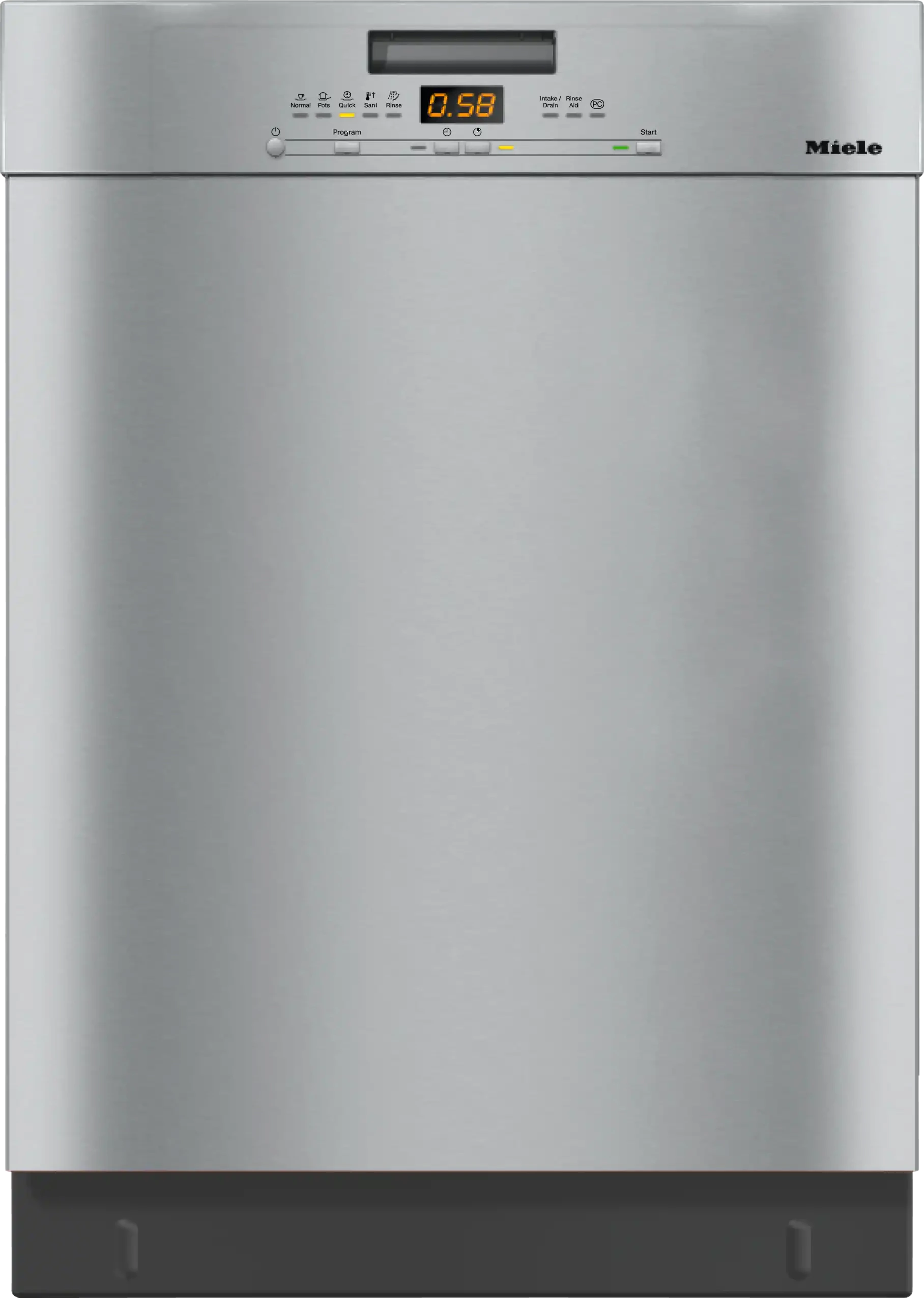 Front view of the Miele G 5006 SCU stainless steel dishwasher 