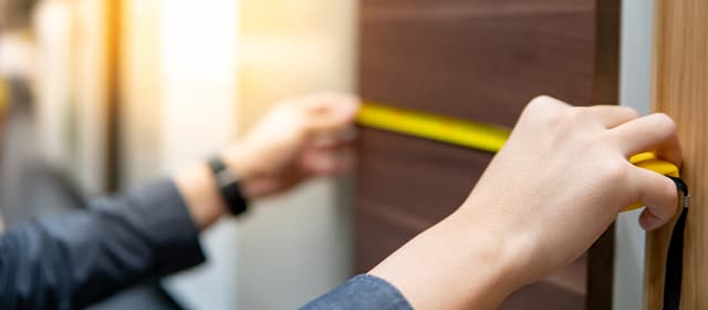 Measuring tape for kitchen appliance cutout Measuring tape for kitchen appliance cutout