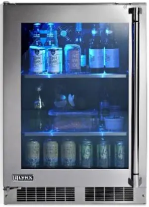 Front view of the Lynx LN24REFGL outdoor refrigerator 