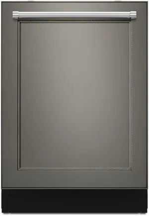 Credit: KitchenAid Front view of the KitchenAid KDTE304LPA panel ready dishwasher