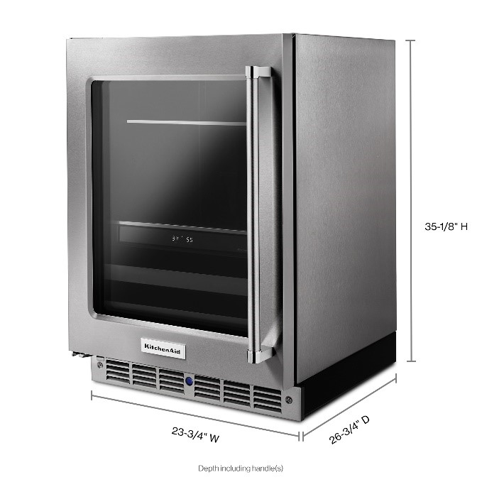 Credit: KitchenAid product image of KitchenAid® 4.8 Cu. Ft. Beverage Center (KUBL304ESS)