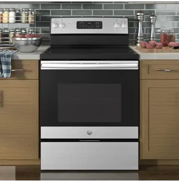 GE range in kitchen setting GE range in kitchen setting