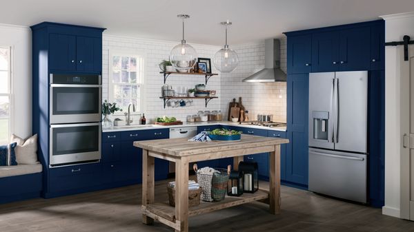 A kitchen featuring GE appliances