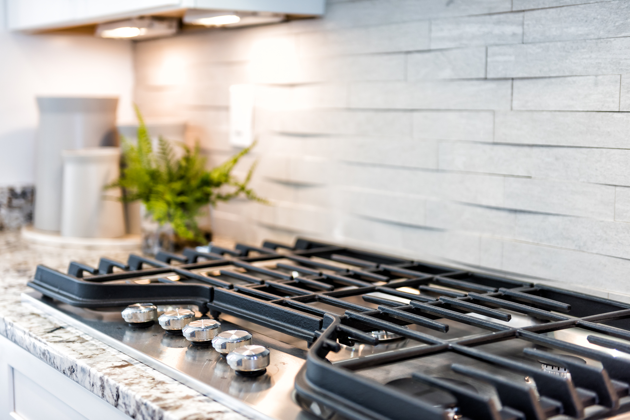 ablokhin close-up of a sleek kitchen cooktop