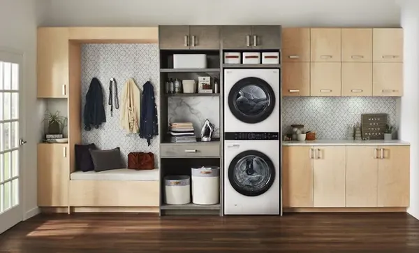 An LG WashTower in a laundry room