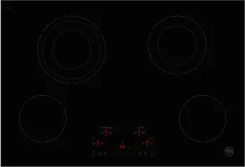 Overhead view of the Bertazzoni Professional Series Nero Touch PE244CER electric cooktop 