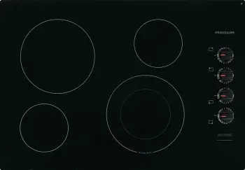 Overhead view of the Frigidaire FFEC3025UB cooktop 
