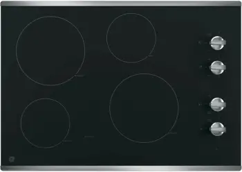 Overhead view of the GE JP3030SJSS cooktop 