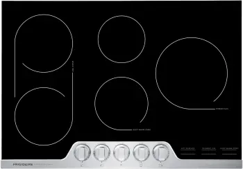 Overhead view of the Frigidaire Professional FPEC3077RF cooktop 
