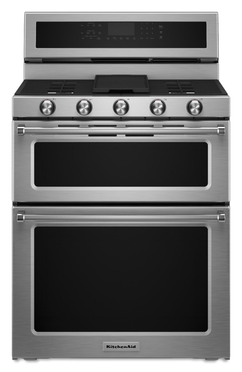 KitchenAid double oven gas freestanding range