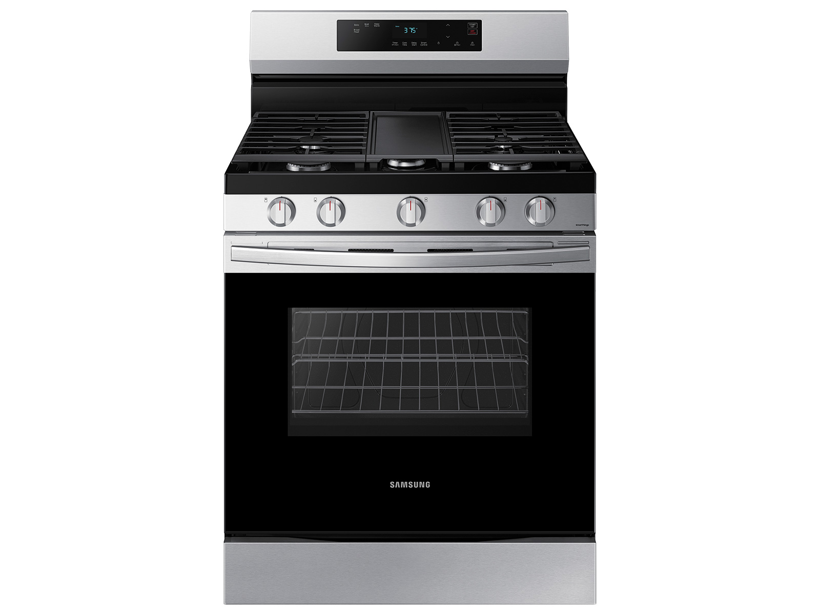 Samsung black and stainless steel range