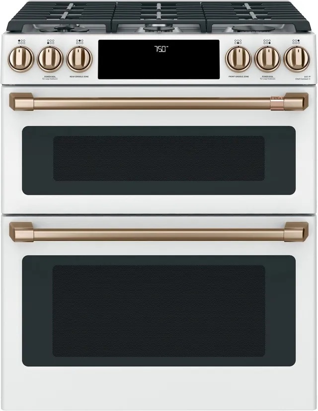 Cafe Front view of Café CGS750P4MW2 30-inch double oven gas slide in range