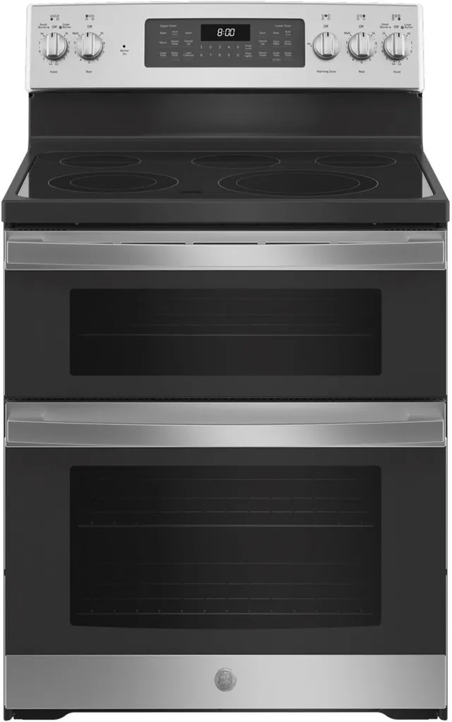 GE Front view of GE JBS86SPSS 30-inch double oven electric range