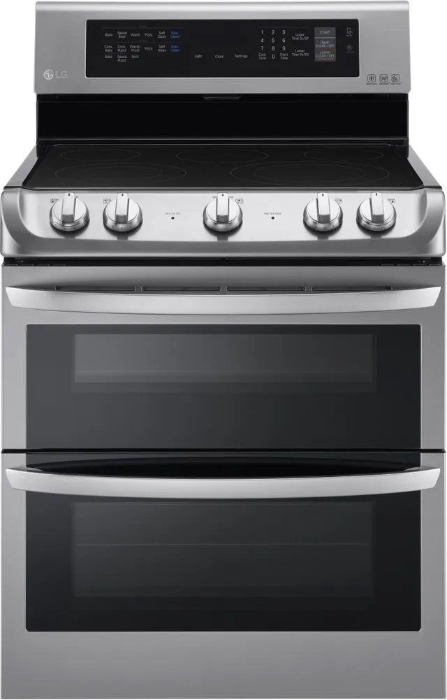 LG Front view of LG LDE4413ST 30-inch double oven electric range