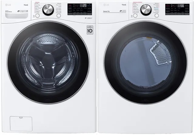 LG Front view of LG LGLAUDLEX4200W washer and dryer pair