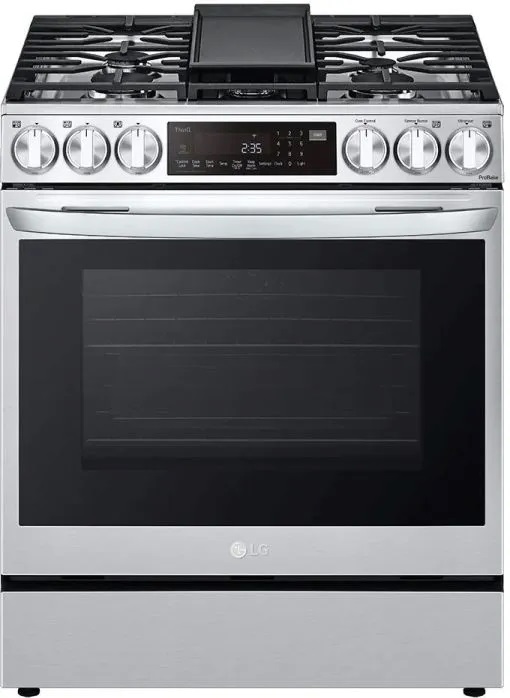LG Front view of LG LSGL6335F 30-inch gas slide in range