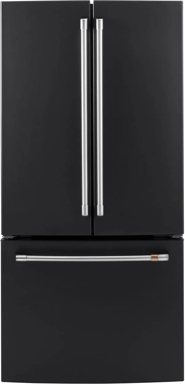 Front view of the Café CWE19SP3ND1 French door refrigerator 