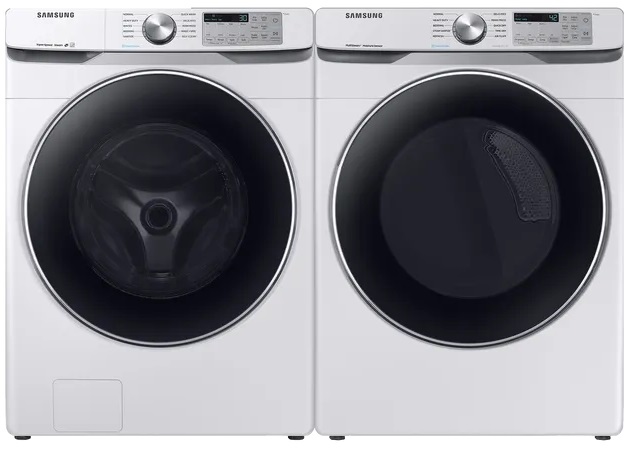 Credit: Samsung Front view of Samsung front load washer and dryer pair