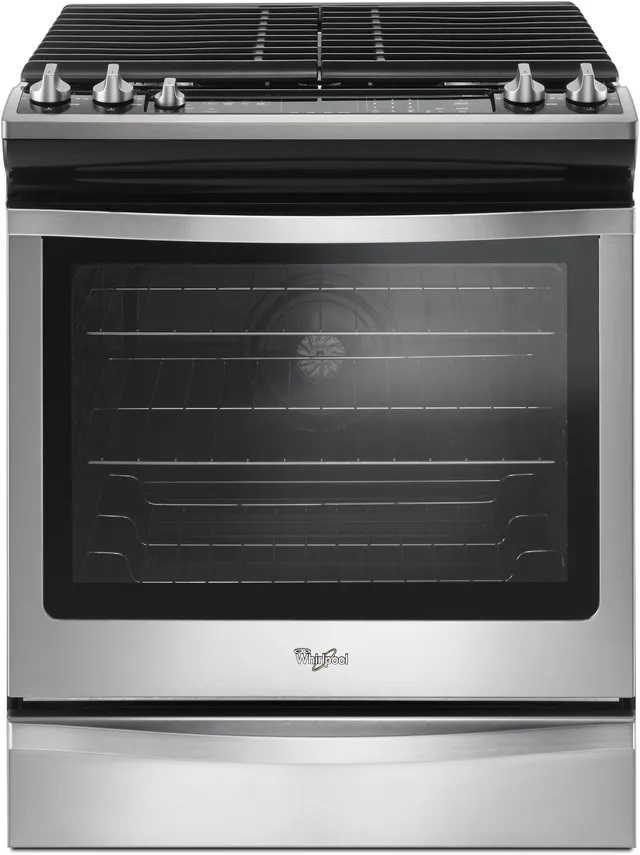 Whirlpool Front view of Whirlpool WEG745H0FS 30-inich gas slide in range