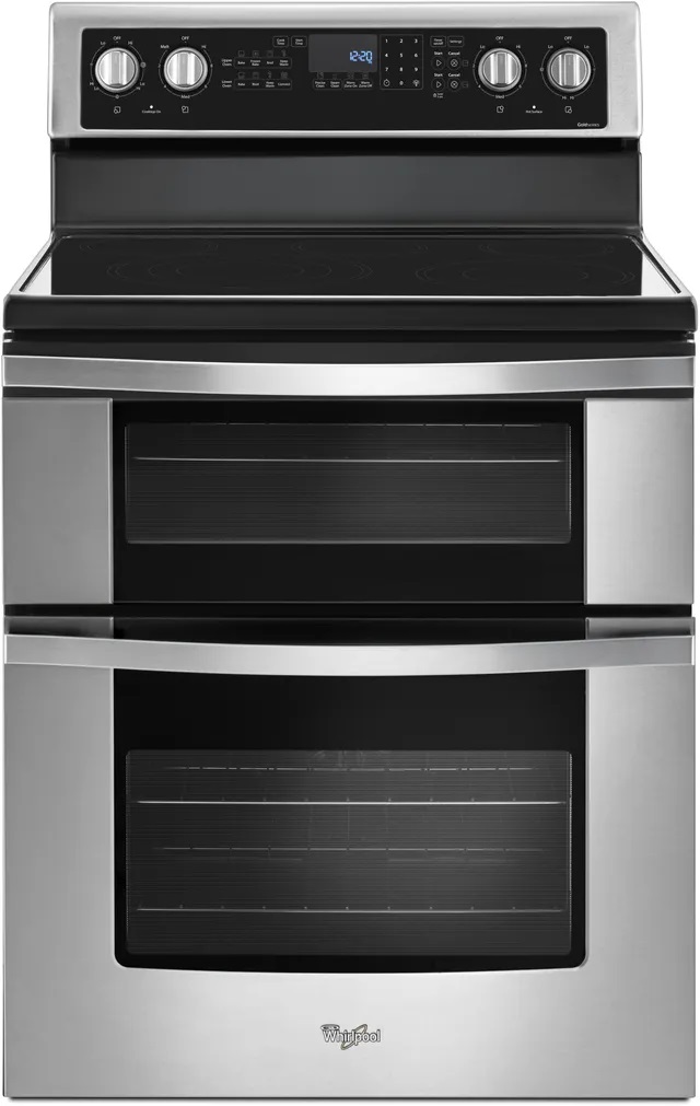Whirlpool Front view of Whirlpool WGE745C0FS 30-inch double oven electric range