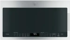 Front view of the GE Profile PVM9005SJSS microwave 