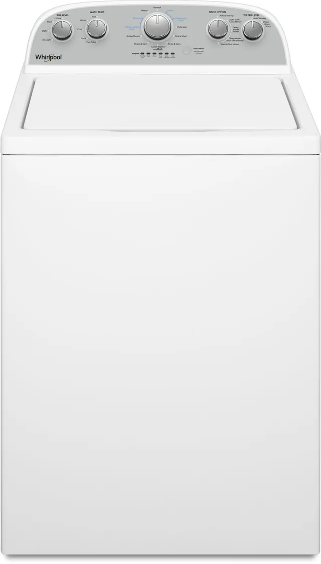 Credit: Whirlpool Front view of the Whirlpool WTW4955HW top load washer