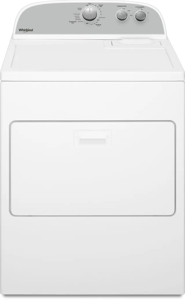 Credit: Whirlpool Front view of the Whirlpool WED4950HW dryer