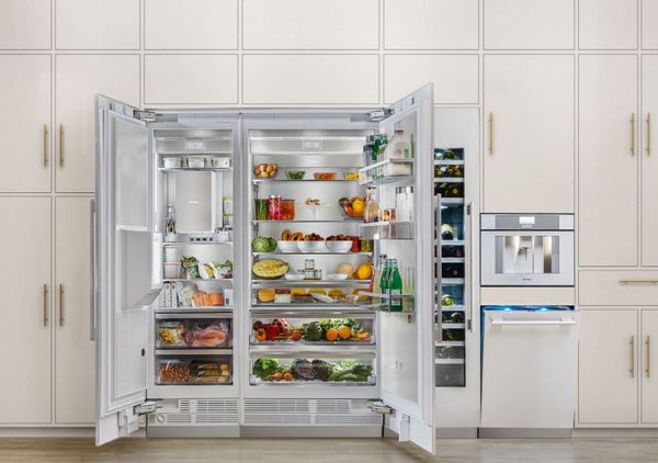 An open Thermador refrigerator