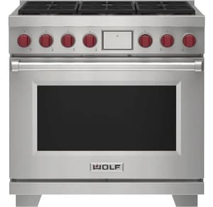 Wolf 36” Stainless Steel Freestanding Dual Fuel Range