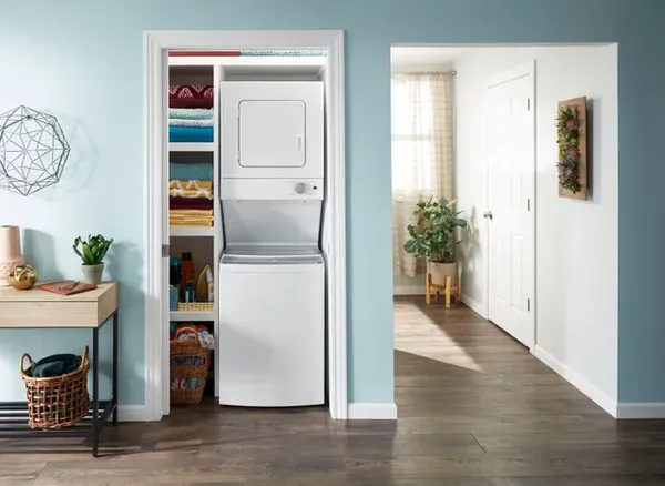 The Whirlpool Spacemaker in a closet