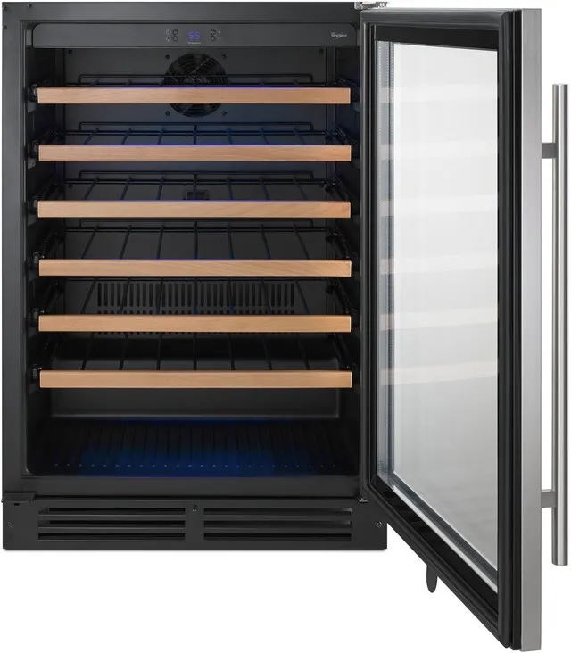 Whirlpool 24” Black Stainless Steel Wine Cooler