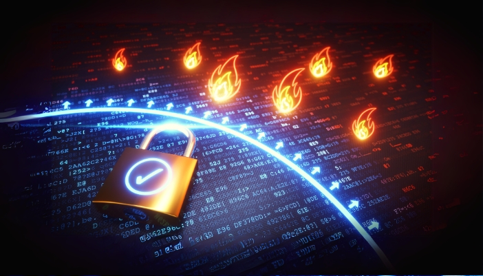 CI_Why-Firewalls-Matter_1.jpg A firewall concept image with “fire” trying to penetrate a digital wall