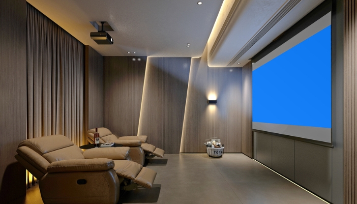 luxury home theater with projector