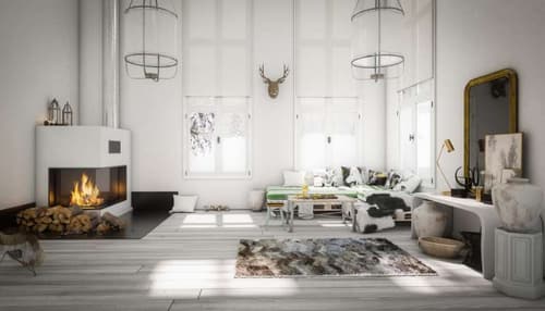 Motorized roller blinds blocking sunlight
