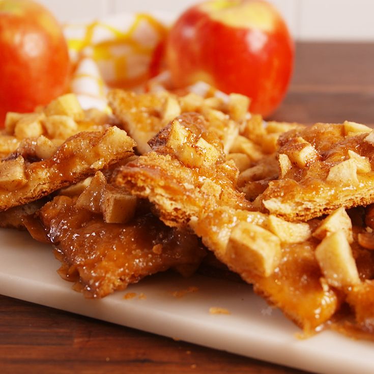 A platter of caramel apple brittle