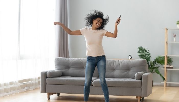 Woman Dancing to Music