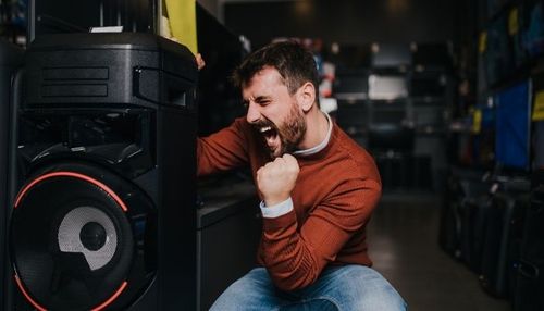 Man Exited for Subwoofer