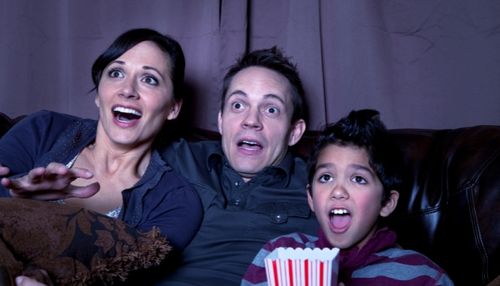 Family Watching a Movie