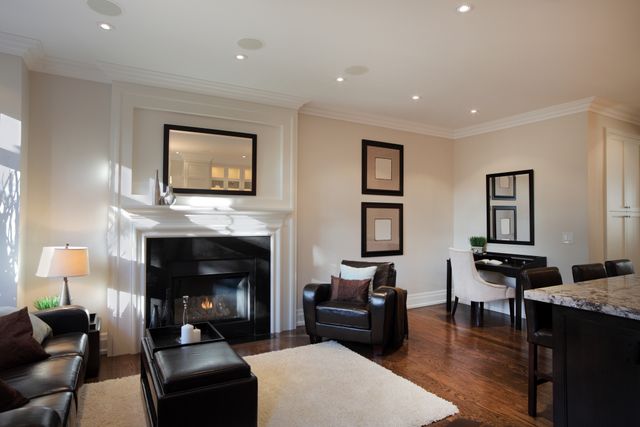 Modern home living space with invisible speakers