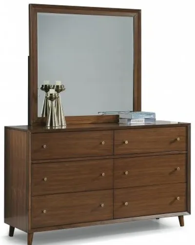 Credit: Flexsteel Front view of the Flexsteel Ludwig dresser and mirror