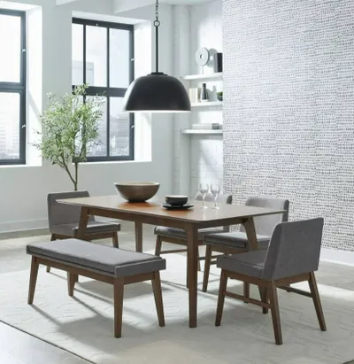 Credit: Liberty Furniture The Liberty Furniture Space Savers 6-piece dining set with bench in a modern dining room