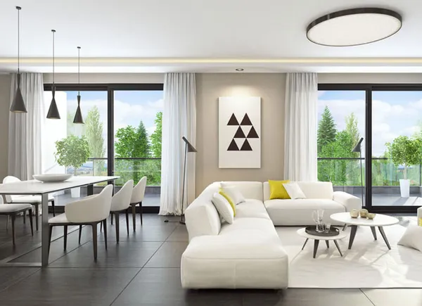 Living Room Tile and Stone