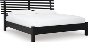 front view of the Signature Design by Ashley® Bellaby Whitewash King Crossbuck Panel Bed